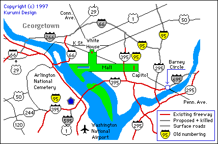 Map of Washington, DC's dead freeways.