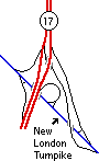 5-ramp CT 17 interchange