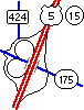 Berlin Turnpike interchange with Route 175