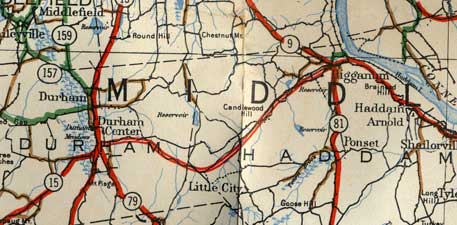 Proposed Route 180, shown in 1938 state map