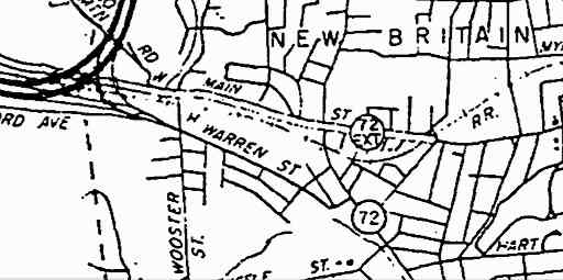 Part of CT planning map showing Route 72 Ext