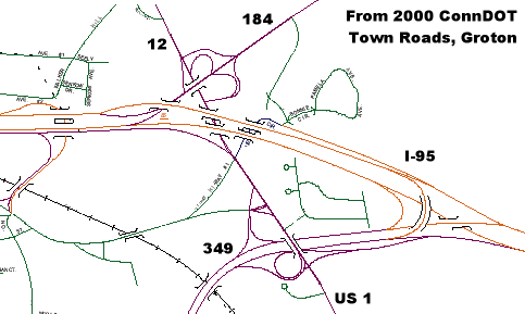 I-95/CT 12/184/349 area, Groton, 2000