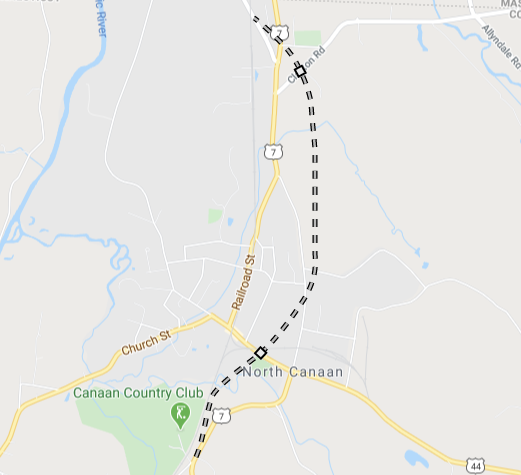 Proposed US 7 freeway bypass of Canaan