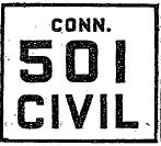 CT civil route 501 marker, from New York Times 2/6/42