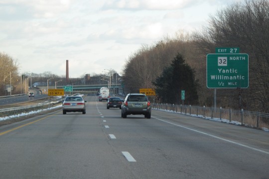 Route 2 approaching Route 32, Norwich