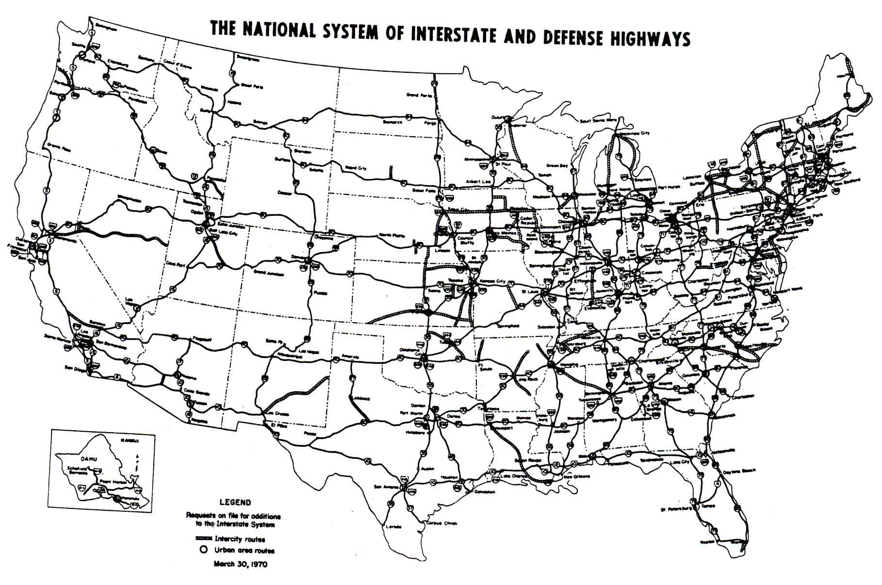 Interstate System Add Requests: March 1970