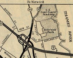 Route 32A, from 1943 New London Inset