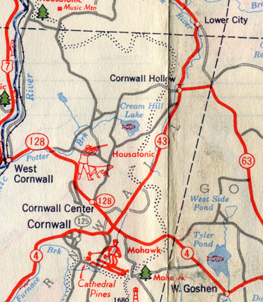 Old Route 63 alignment in Cornwall