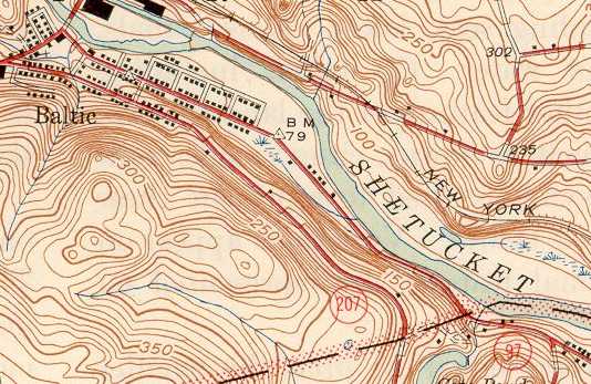 Scan from 1946 USGS Map, Sprague, CT