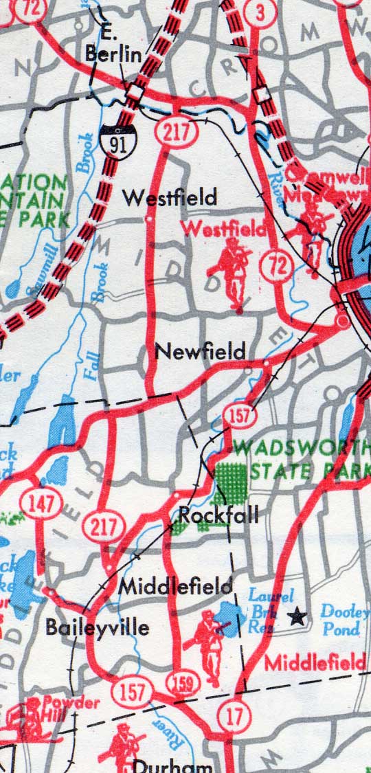 CT 217 shown on 1963 state map