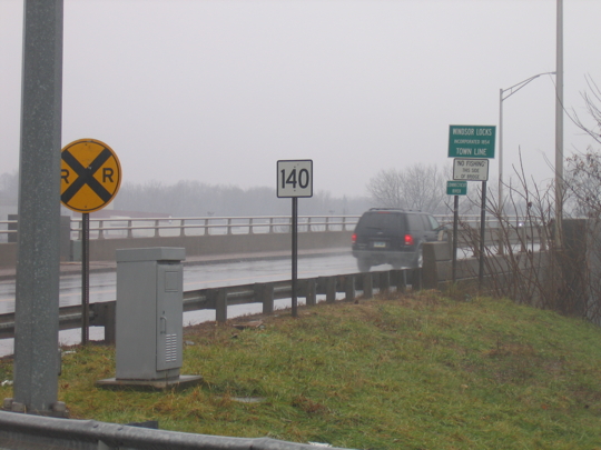 View of CT 140 bridge from street level